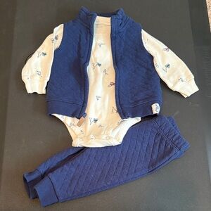 Carter's quilted navy 3-piece outfit